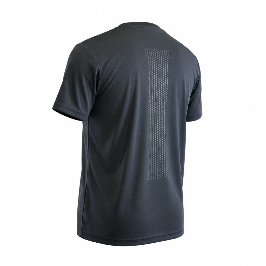TOJI Tシャツの背面。背中中央の縦長のプリント